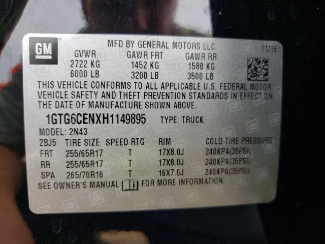2017 GMC CANYON SLE 1GTG6CENXH1149895
