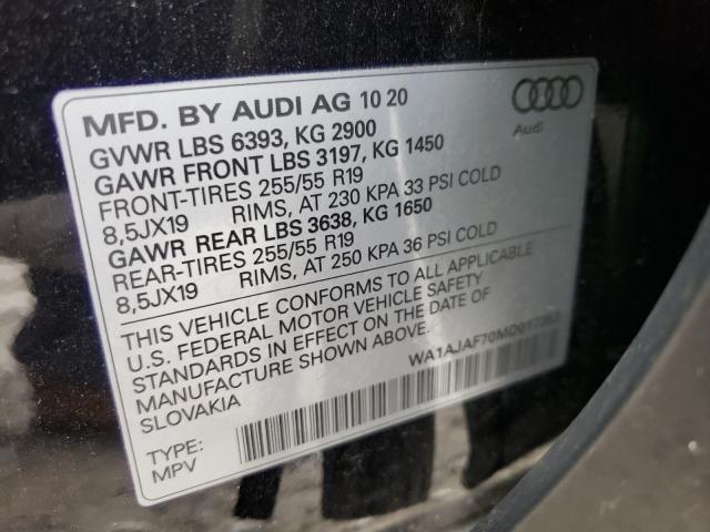 VIN WA1AJAF70MD017353 2021 Audi Q7, Premium no.10