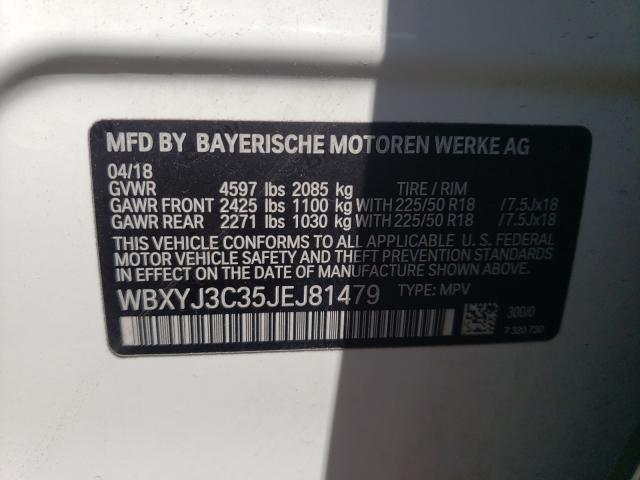 VIN WBXYJ3C35JEJ81479 2018 BMW X2, Sdrive28I no.10