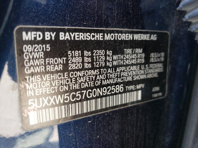 2016 BMW X4 XDRIVE3 5UXXW5C57G0N92586