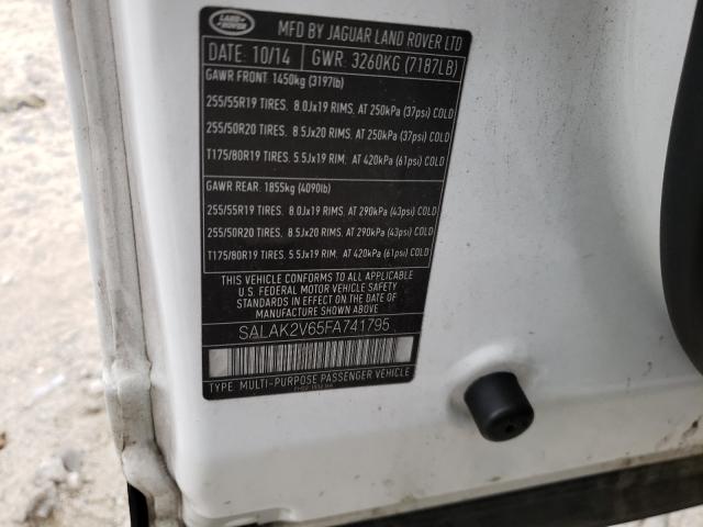 2015 LAND ROVER LR4 HSE LU SALAK2V65FA741795