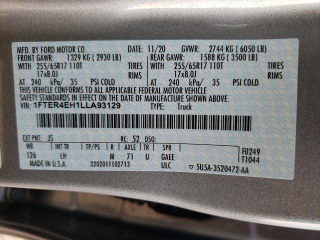 2020 FORD RANGER XL 1FTER4EH1LLA93129