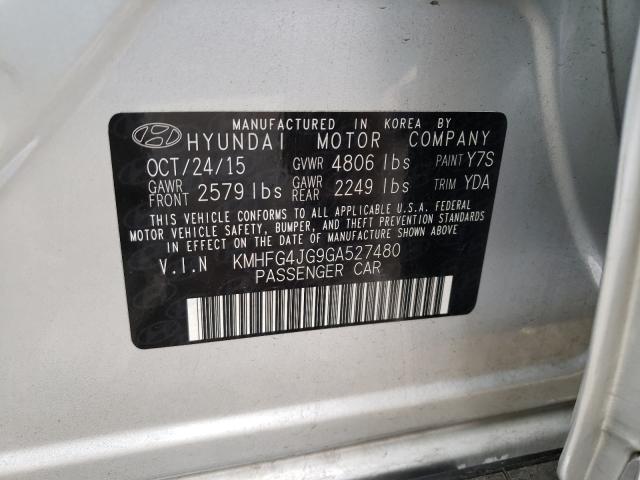 2016 HYUNDAI AZERA KMHFG4JG9GA527480