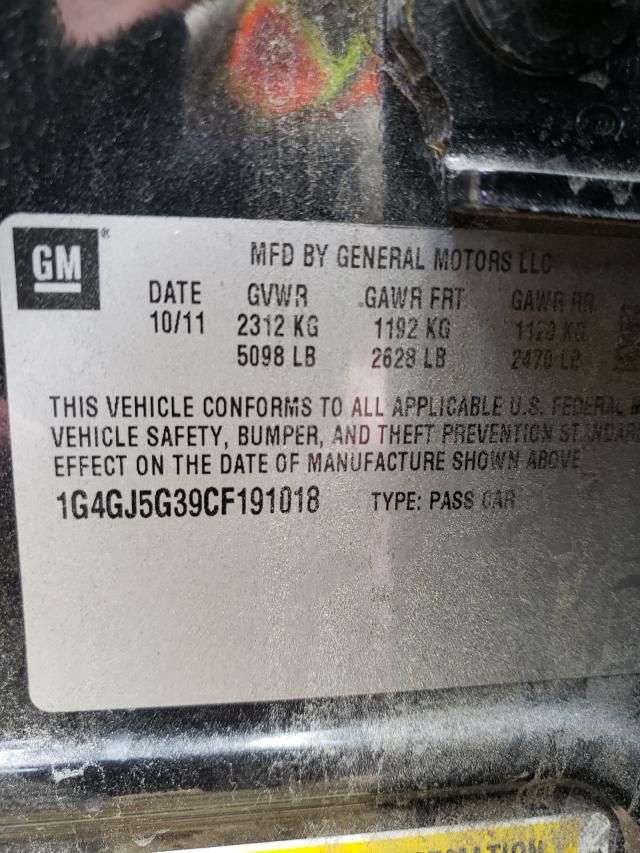 2012 BUICK LACROSSE T 1G4GJ5G39CF191018
