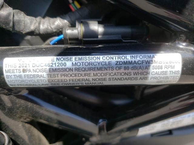 2021 DUCATI MONSTER 12 ZDMMACFW3MB026005