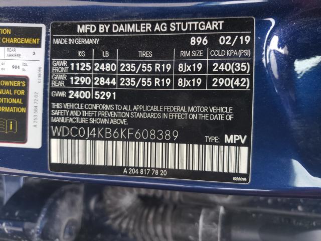 2019 MERCEDES-BENZ GLC COUPE WDC0J4KB6KF608389