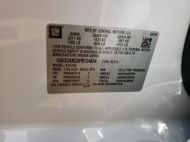 1GKS2AKC8FR124834 GMC YUKON SLE