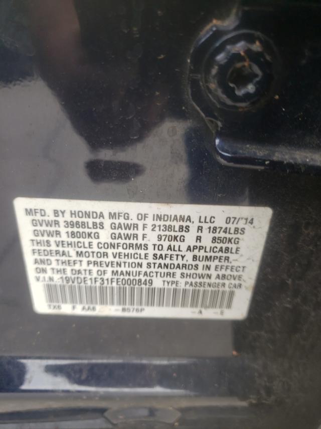 2015 ACURA ILX 20 19VDE1F31FE000849