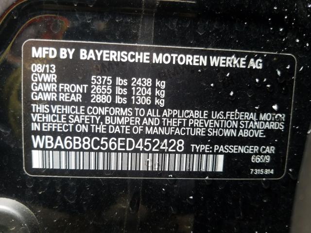 VIN WBA6B8C56ED452428 2014 BMW 6 Series, 640 Xi Gra... no.10