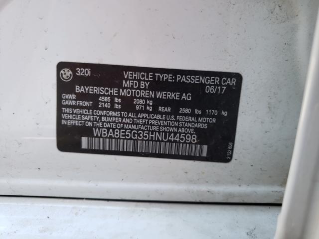 2017 BMW 320 XI WBA8E5G35HNU44598