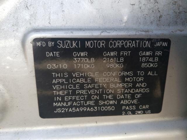 2010 SUZUKI SX4 SPORT JS2YA5A99A6310050