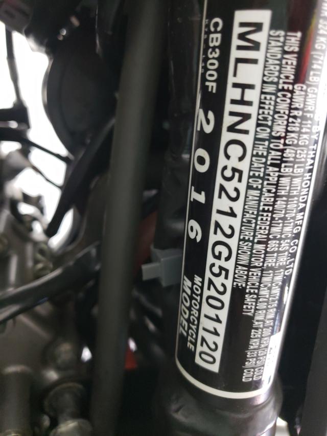 2016 HONDA CB300 F MLHNC5212G5201120