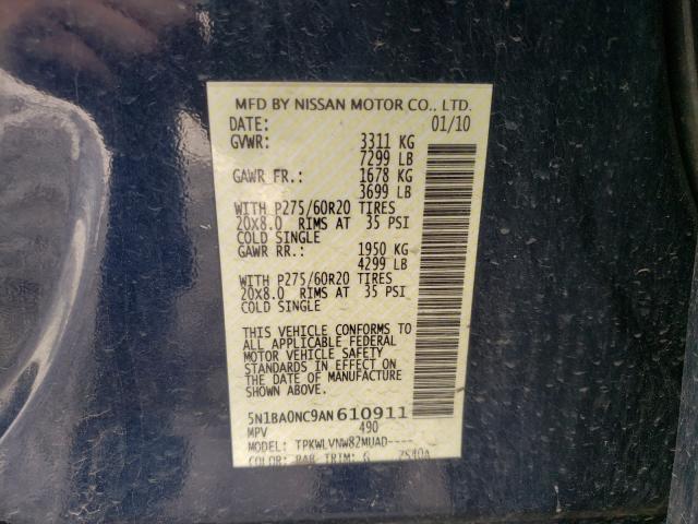 2010 NISSAN ARMADA SE 5N1BA0NC9AN610911