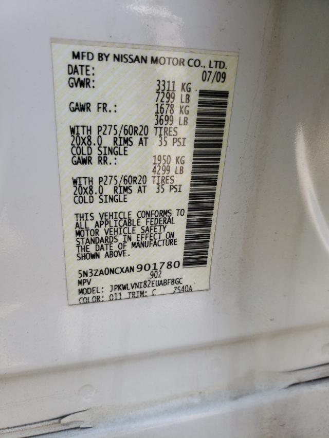 2010 INFINITI QX56 5N3ZA0NCXAN901780