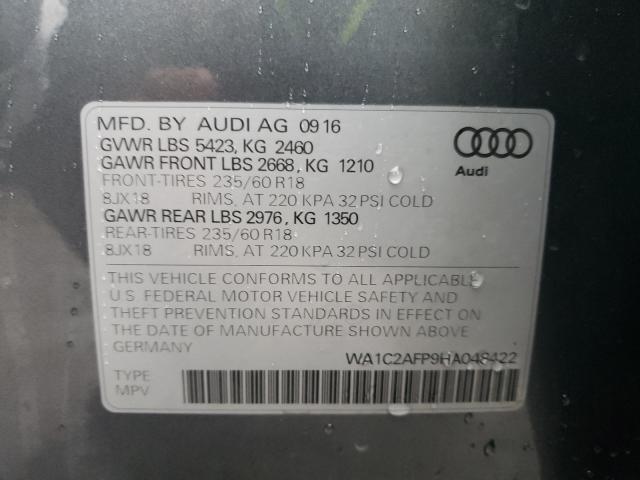 VIN WA1C2AFP9HA048422 2017 Audi Q5, Premium no.10