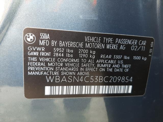 2011 BMW 550 GT WBASN4C53BC209854