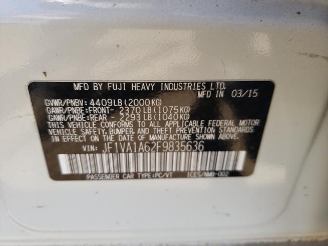 2015 SUBARU WRX JF1VA1A62F9835636