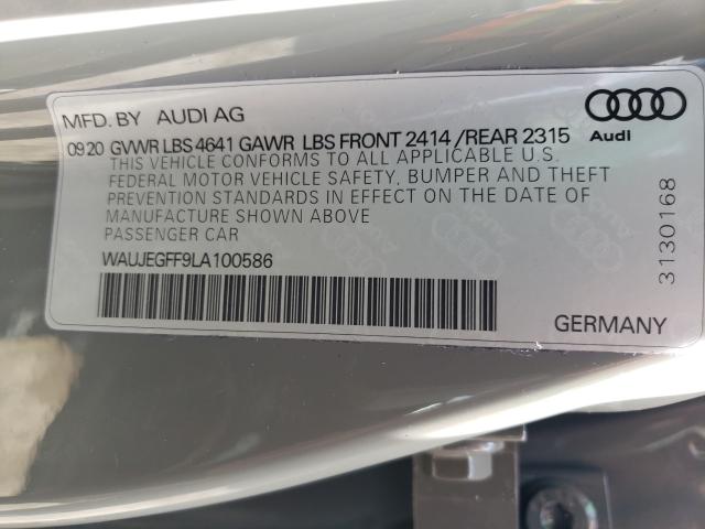 2020 AUDI A3 S-LINE WAUJEGFF9LA100586
