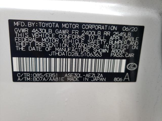 2020 LEXUS IS 300 PRE JTHDA1D28L5106363