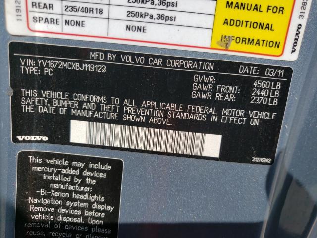 2011 VOLVO C70 T5 YV1672MCXBJ119123