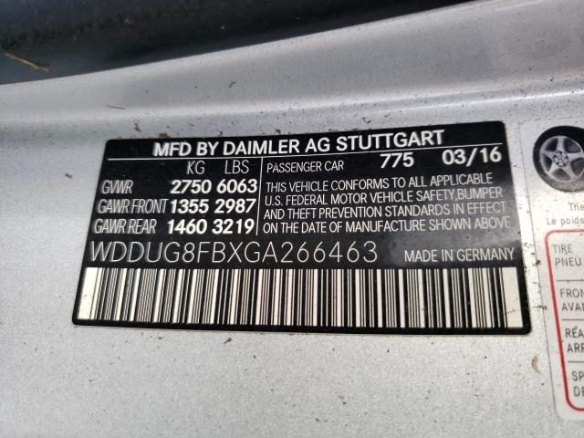 2016 MERCEDES-BENZ S550 WDDUG8FBXGA266463