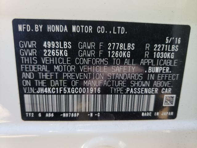 2016 ACURA RLX TECH JH4KC1F5XGC001916