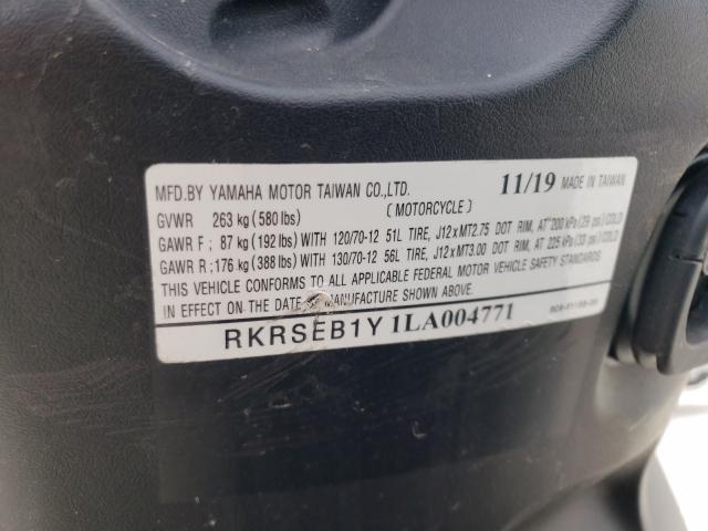 2020 YAMAHA YW125 RKRSEB1Y1LA004771