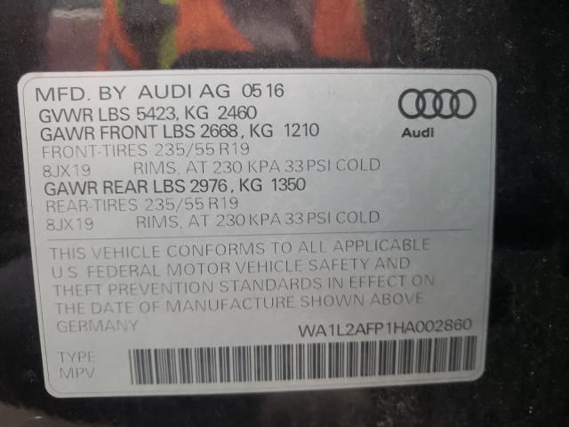 VIN WA1L2AFP1HA002860 2017 Audi Q5, Premium Plus no.10