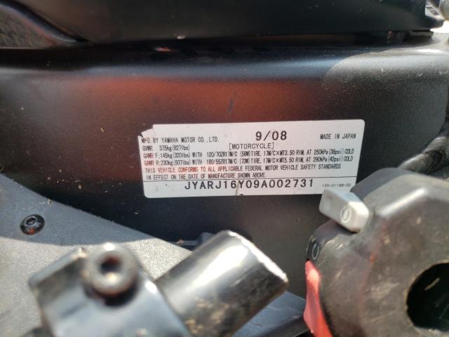 2009 YAMAHA YZFR6 C JYARJ16Y09A002731