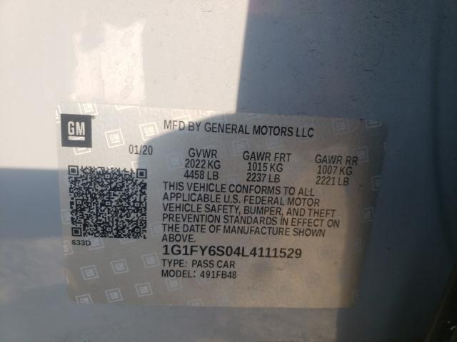 2020 CHEVROLET BOLT EV LT 1G1FY6S04L4111529
