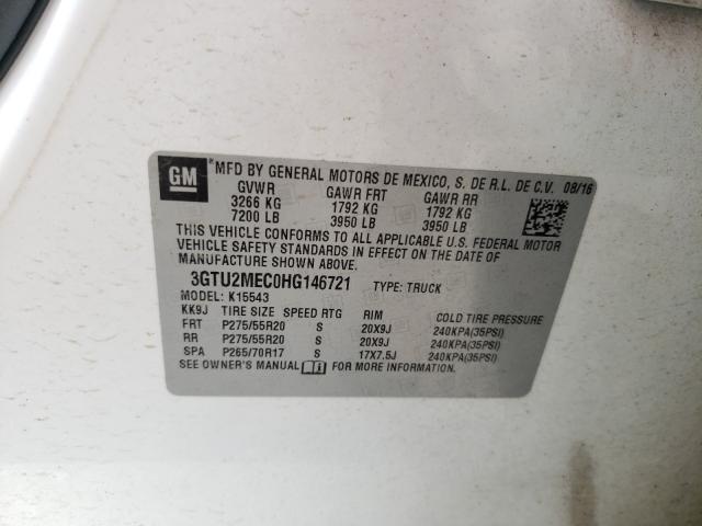 2017 GMC SIERRA SLE 3GTU2MEC0HG146721