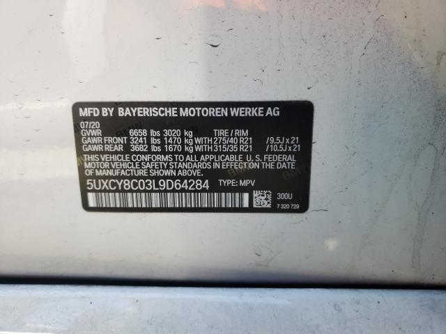 2020 BMW X6 M50I 5UXCY8C03L9D64284