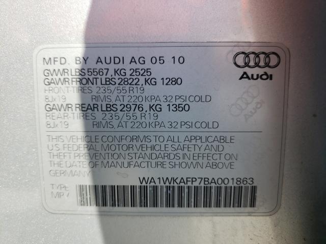2011 AUDI Q5 PRESTIG WA1WKAFP7BA001863