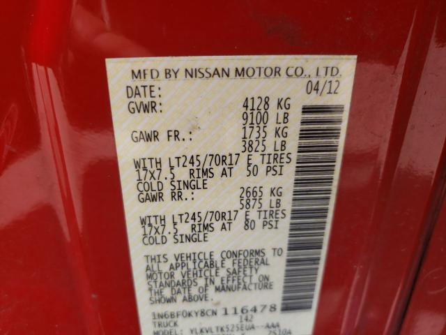 2012 NISSAN NV 1500 1N6BF0KY8CN116478