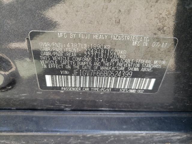 2011 SUBARU IMPREZA WR JF1GV7F66BG524399
