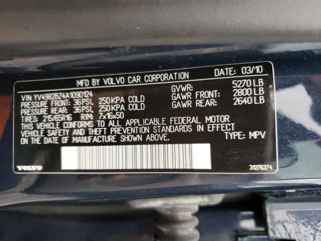 2010 VOLVO XC70 3.2 YV4982BZ4A1090124