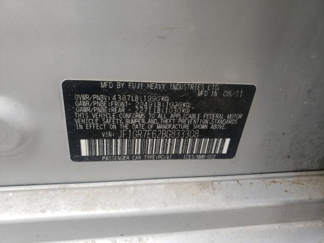 2011 SUBARU IMPREZA WR JF1GR7E62BG833308