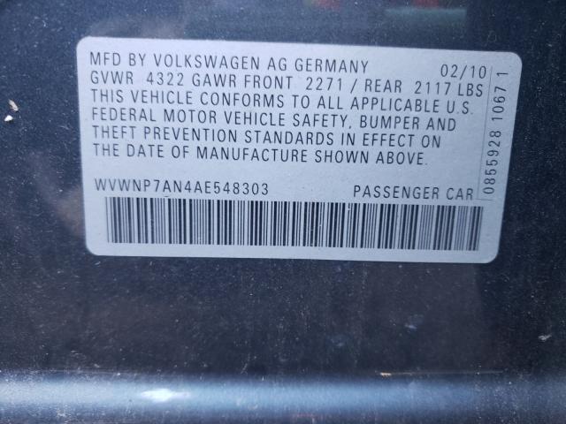 2010 VOLKSWAGEN CC WVWNP7AN4AE548303
