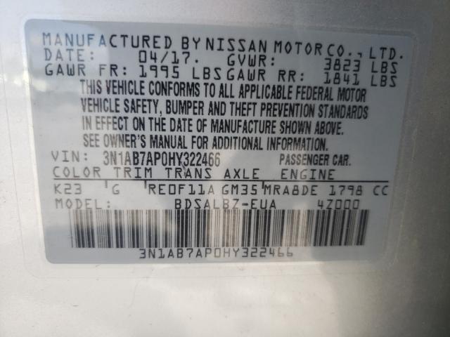 2017 NISSAN SENTRA S/S 3N1AB7AP0HY322466