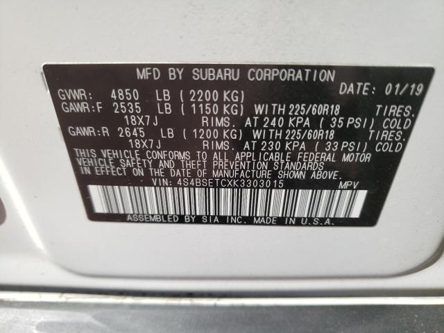 2019 SUBARU OUTBACK TO 4S4BSETCXK3303015
