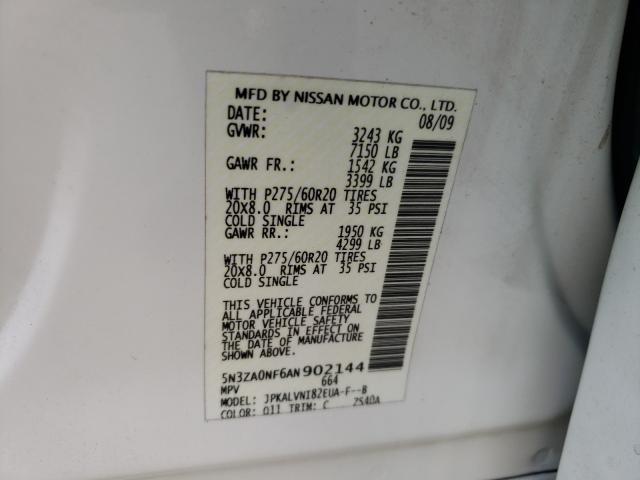 2010 INFINITI QX56 5N3ZA0NF6AN902144