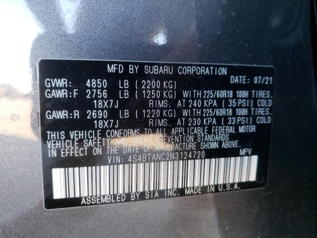 2022 SUBARU OUTBACK LI 4S4BTANC2N3124720