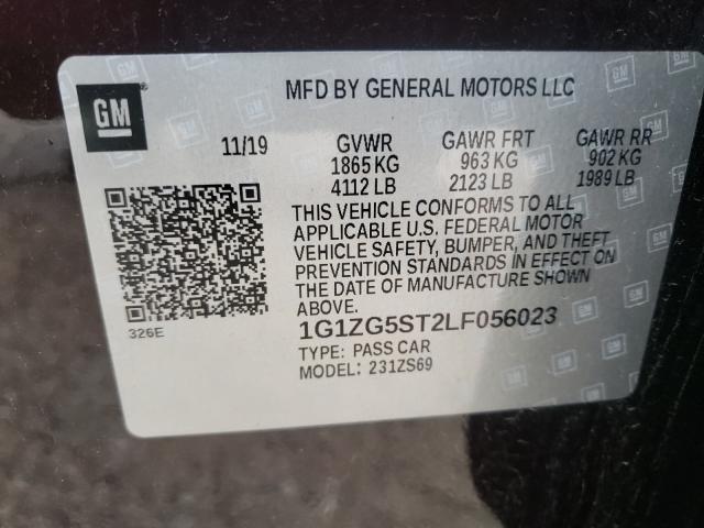 2020 CHEVROLET MALIBU RS 1G1ZG5ST2LF056023