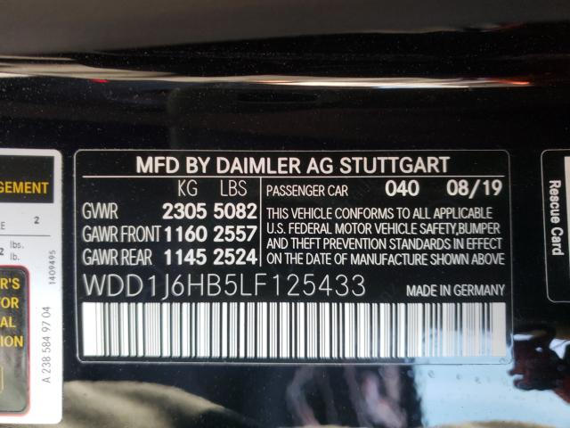 2020 MERCEDES-BENZ E 450 WDD1J6HB5LF125433