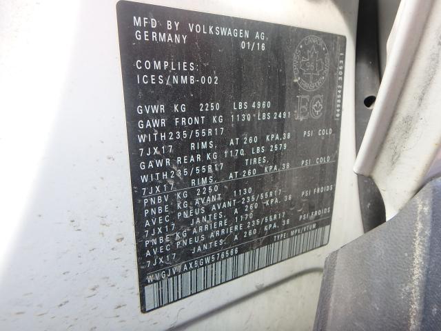 2016 VOLKSWAGEN TIGUAN COM WVGJV7AX5GW576566