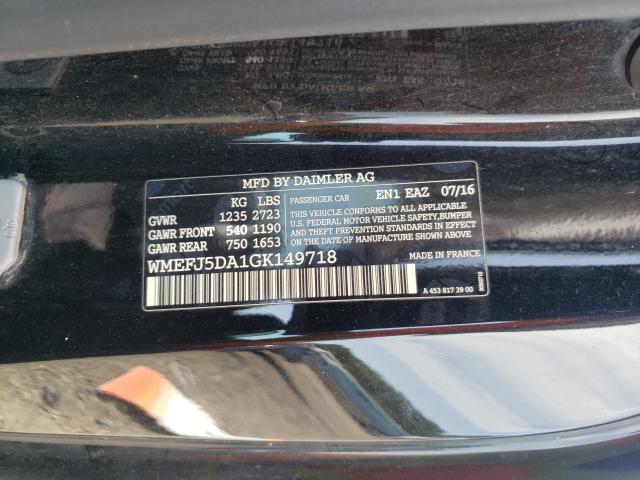 2016 SMART FORTWO WMEFJ5DA1GK149718