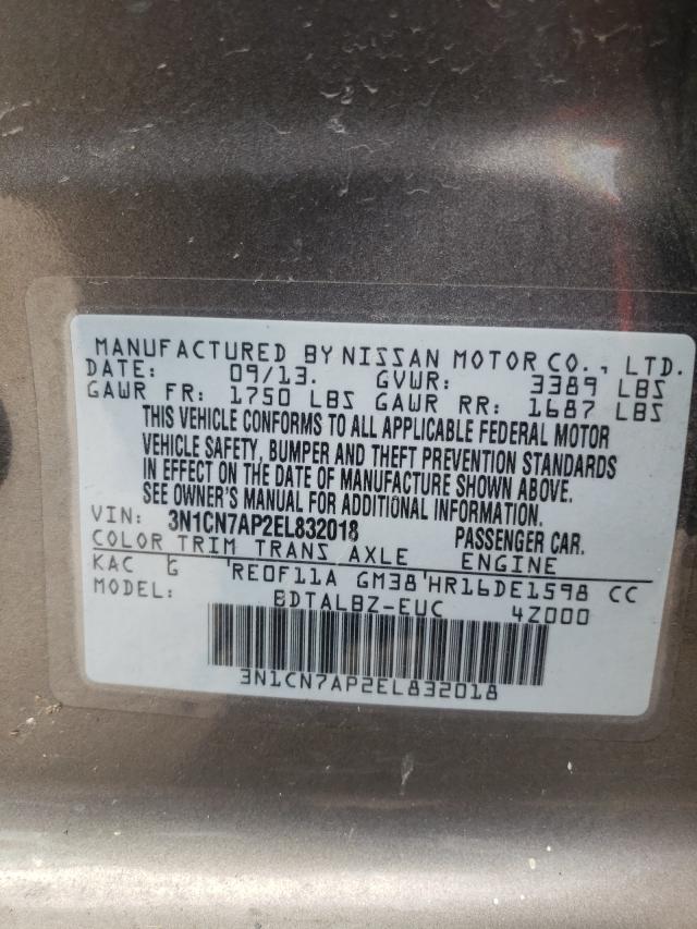 2014 NISSAN UK 3N1CN7AP2EL832018