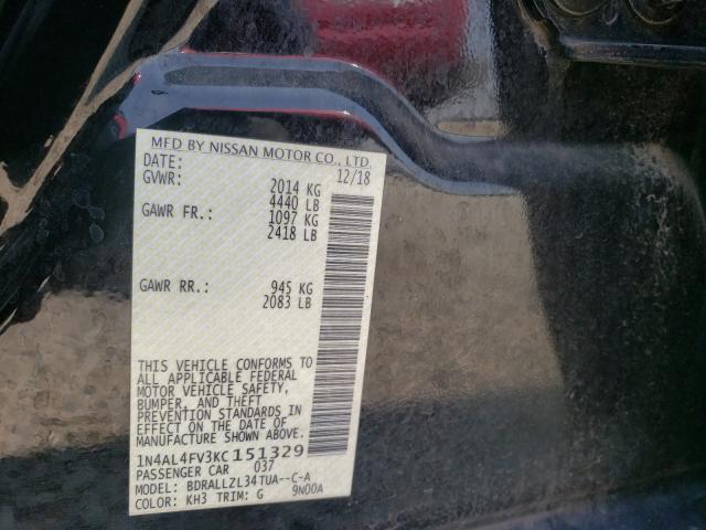 2019 NISSAN ALTIMA EDI 1N4AL4FV3KC151329