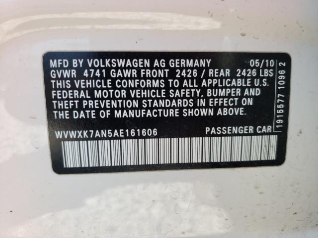 2010 VOLKSWAGEN PASSAT KOM WVWXK7AN5AE161606