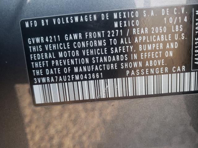 2015 VOLKSWAGEN GOLF TDI 3VWRA7AU2FM043661